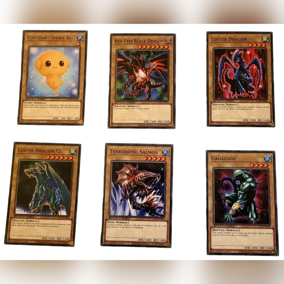 YU-GI-OH LOT OF 6 TAN ~ FAIRY ~ DRAGONS ~ FISH ~ REPTILE (NEW) - Picture 1 of 8
